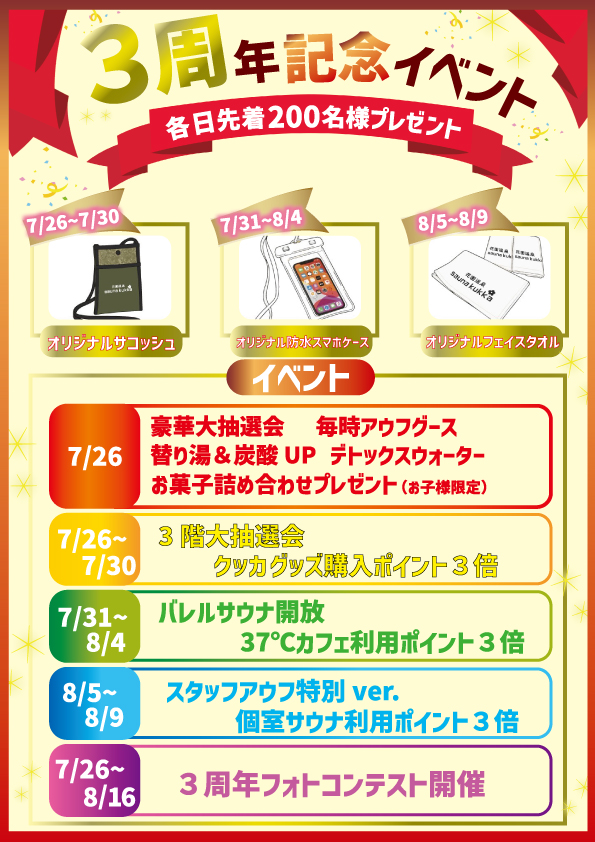 ３周年記念イベント詳細